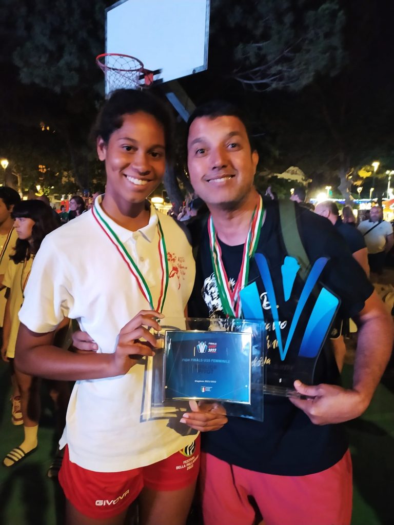 coach saadi con Ifoema alle Figh Finals per Cellini Padova
